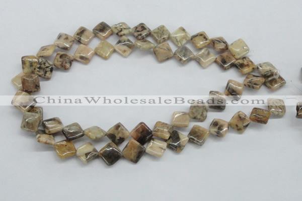 CFS14 15.5 inches 12*12mm diamond natural feldspar gemstone beads