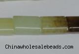 CFW142 15.5 inches 12*16mm flat tube flower jade gemstone beads