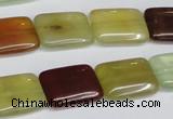 CFW150 15.5 inches 13*18mm rectangle flower jade gemstone beads