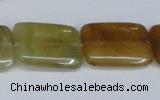 CFW151 15.5 inches 15*20mm rectangle flower jade gemstone beads