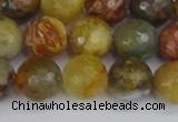 CFW213 15.5 inches 10mm faceted round flower jade beads