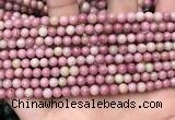 CFW44 15.5 inches 4mm round pink wooden jasper beads wholesale