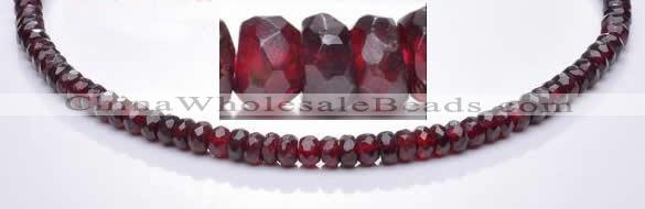 CGA09 4*6mm faceted roundel natural garnet gemstone beads Wholes