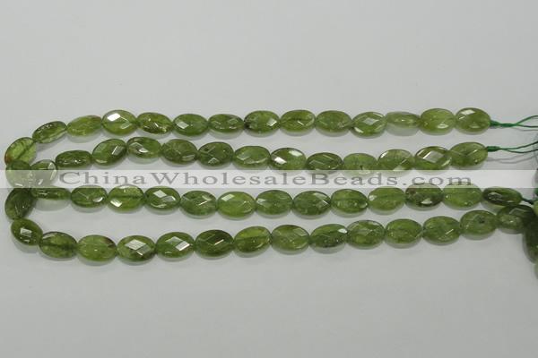 CGA101 15.5 inches 10*14mm faceted oval natural green garnet beads