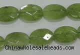 CGA102 15.5 inches 12*16mm faceted oval natural green garnet beads