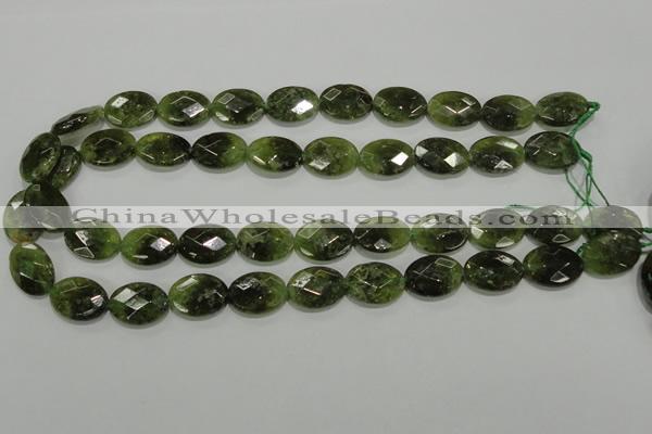 CGA109 15.5 inches 13*18mm faceted oval natural green garnet beads