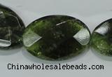 CGA112 15.5 inches 20*30mm faceted oval natural green garnet beads