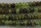 CGA146 15.5 inches 4*6mm faceted rondelle natural green garnet beads