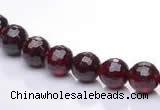 CGA19 15.5 inches 4mm faceted round natural garnet gemstone beads Wholesale