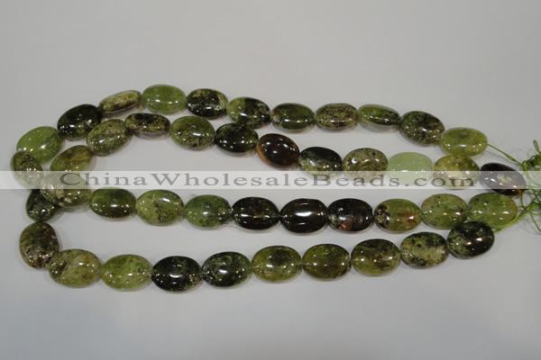 CGA223 15.5 inches 13*18mm oval natural green garnet beads