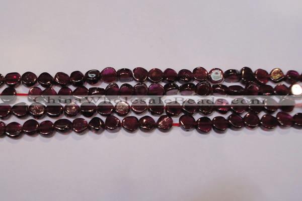 CGA382 15 inches 5mm coin natural red garnet beads wholesale