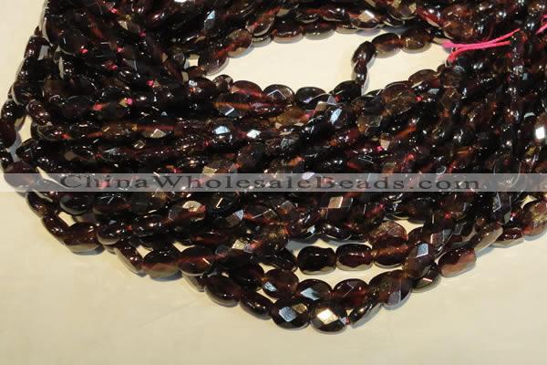 CGA479 15.5 inches 6*8mm faceted oval natural red garnet beads