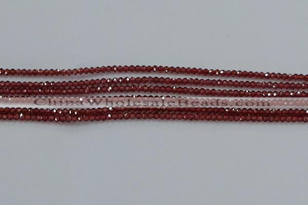 CGA515 15.5 inches 2*2.5mm faceted rondelle red garnet beads