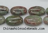 CGA66 15.5 inches 15*20mm oval red green garnet gemstone beads