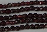 CGA660 15.5 inches 3mm faceted round red garnet beads wholesale