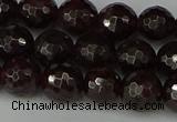 CGA663 15.5 inches 8mm faceted round red garnet beads wholesale