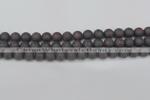 CGA673 15.5 inches 10mm round matte red garnet beads wholesale