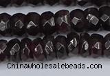 CGA678 15.5 inches 4*7mm faceted rondelle red garnet beads