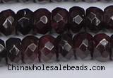 CGA679 15.5 inches 5*9mm faceted rondelle red garnet beads