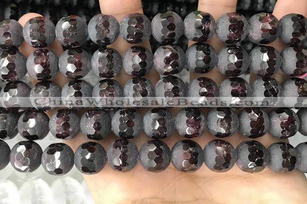 CGA692 15.5 inches 12mm faceted round red garnet beads