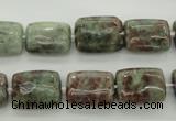 CGA74 15.5 inches 10*14mm rectangle red green garnet gemstone beads