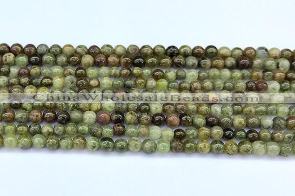 CGA835 15 inches 4mm round green garnet beads