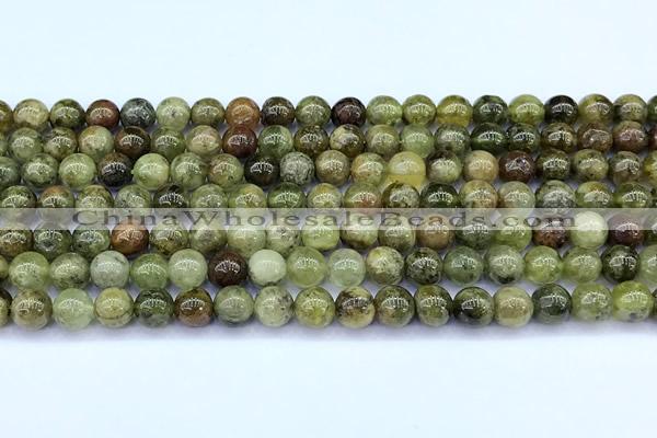 CGA836 15 inches 6mm round green garnet beads