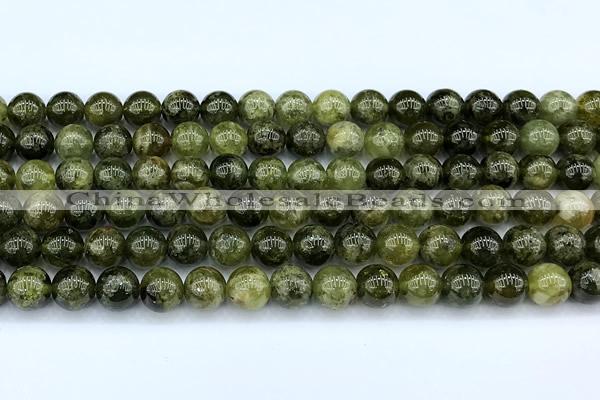CGA842 15 inches 8mm round green garnet beads