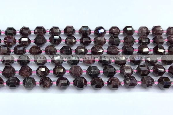 CGA855 15 inches 7mm-8mm faceted red garnet beads