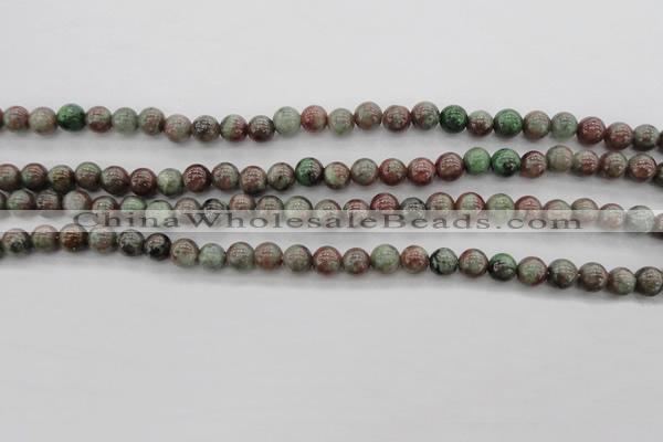 CGA87 15.5 inches 6mm round red green garnet gemstone beads