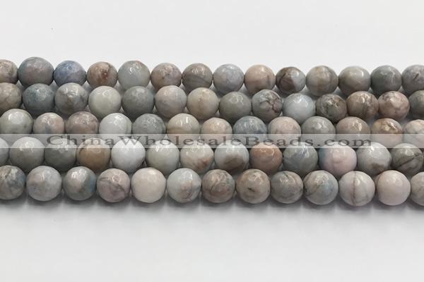 CGA921 15.5 inches 8mm faceted round blue angel skin beads wholesale