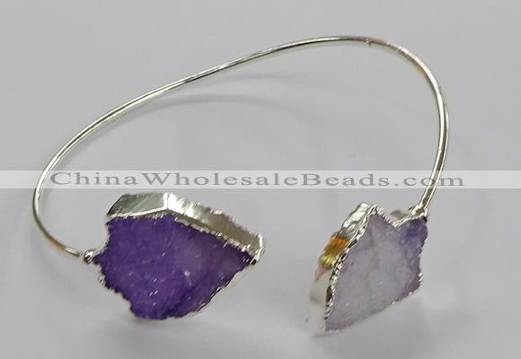 CGB1009 15*20mm - 18*25mm arrowhead druzy agate bangles wholesale