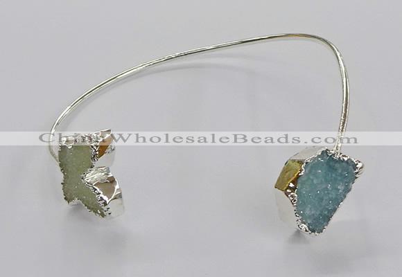 CGB1022 13*18mm - 15*20mm freeform & butterfly druzy agate bangles