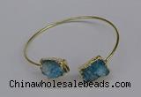 CGB1034 8*18mm - 10*20mm freeform druzy agate bangles