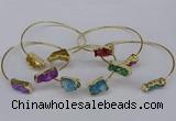 CGB1038 8*18mm - 10*20mm freeform druzy agate bangles