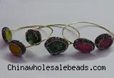 CGB1507 18*25mm - 20*28mm freeform druzy agate bangles wholesale