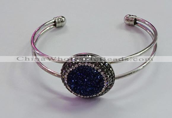 CGB1514 25mm coin plated druzy agate bangles wholesale