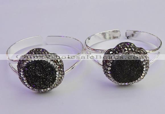 CGB2012 30mm flower druzy agate gemstone bangles wholesale