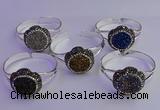 CGB2018 30mm flower druzy agate gemstone bangles wholesale