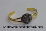 CGB2028 25mm coin plated druzy agate bangles wholesale