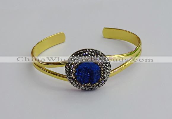 CGB2033 25mm coin plated druzy agate bangles wholesale