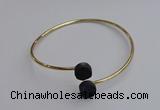 CGB2047 10mm coin plated druzy agate gemstone bangles wholesale