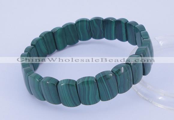 CGB224 7 inches 8*12mm rectangle natural malachite gemstone bracelets