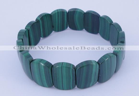 CGB225 7 inches 11*16mm rectangle natural malachite gemstone bracelets