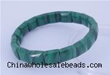 CGB226 7 inches 10*10mm square natural malachite gemstone bracelets