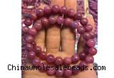 CGB2500 7.5 inches 6mm round ruby gemstone beaded bracelets