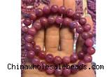 CGB2502 7.5 inches 8mm round ruby gemstone beaded bracelets
