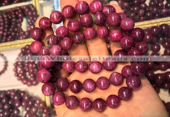 CGB2513 7.5 inches 9mm round ruby zoisite beaded bracelets