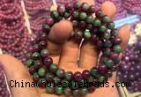 CGB2520 7.5 inches 9mm round ruby zoisite beaded bracelets