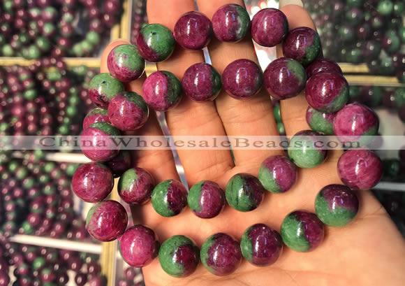 CGB2521 7.5 inches 10mm round ruby zoisite beaded bracelets
